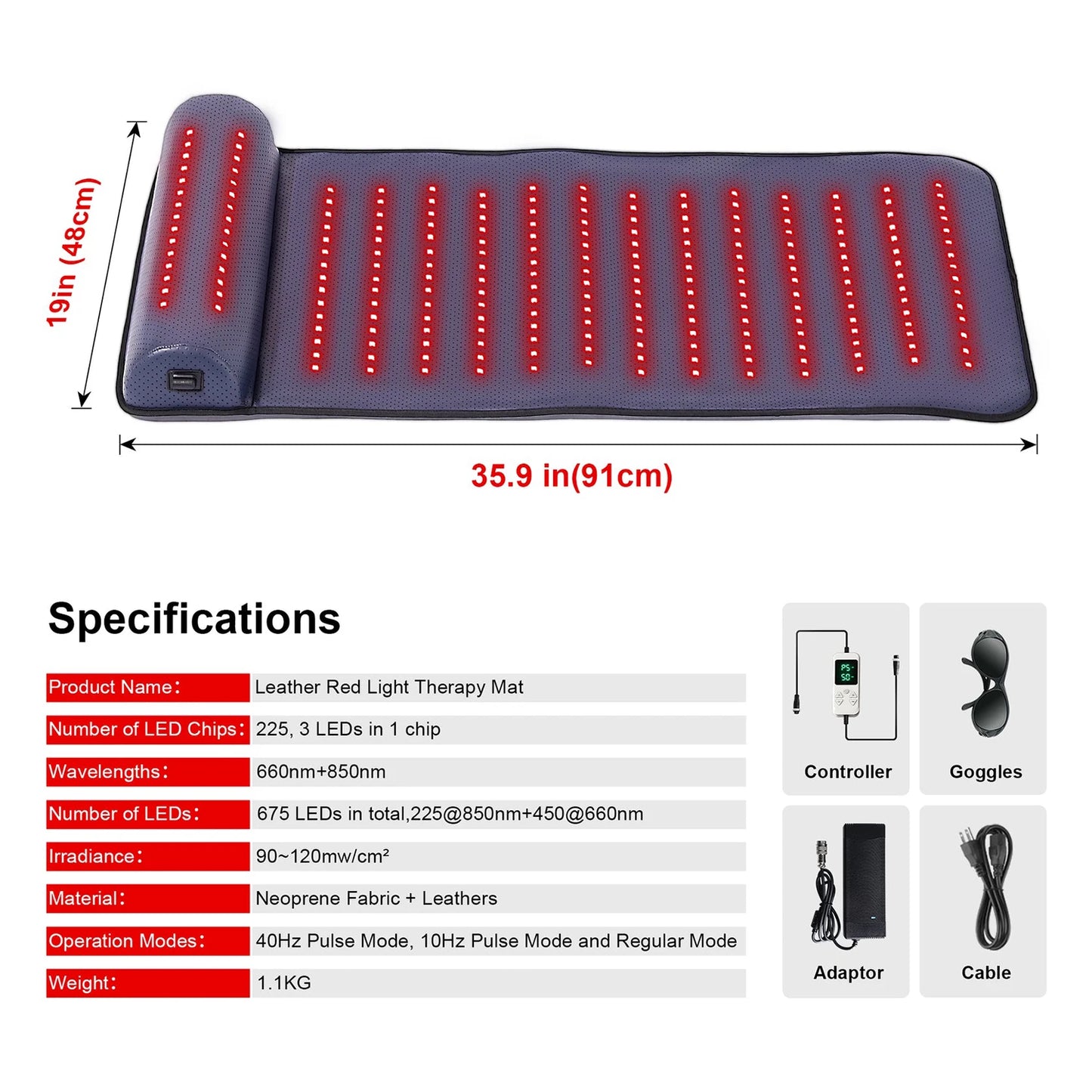 Professional Recovery Red Light Mat